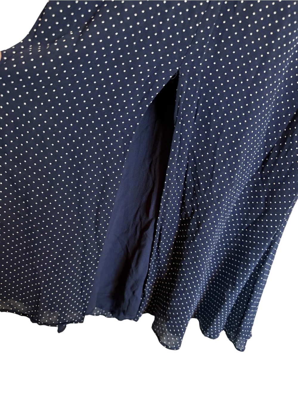 Reformation Navy Polka Dot Long Sleeve Midi Dress Women’s Size Med - Picture 4 of 11